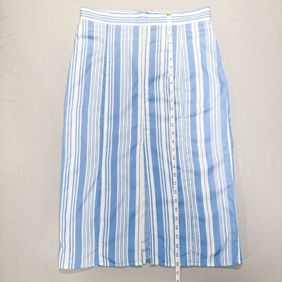 NWT Lemlem x H&M Collaboration Blue & White Striped Tencel Lyocell Skirt Size 10 - Picture 9 of 10